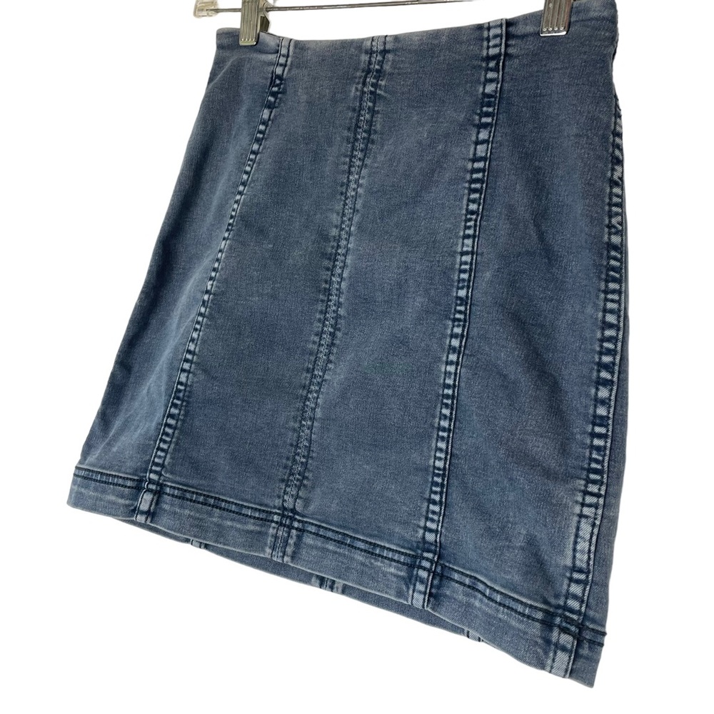 ⭐️2/$20 Free People Womens Modern Femme Denim Jean Stretch Bodycon Mini Skirt - Picture 10 of 15